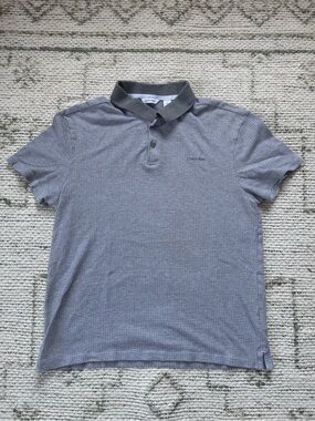 Calvin Klein Men's Heather Gray Polo Shirt